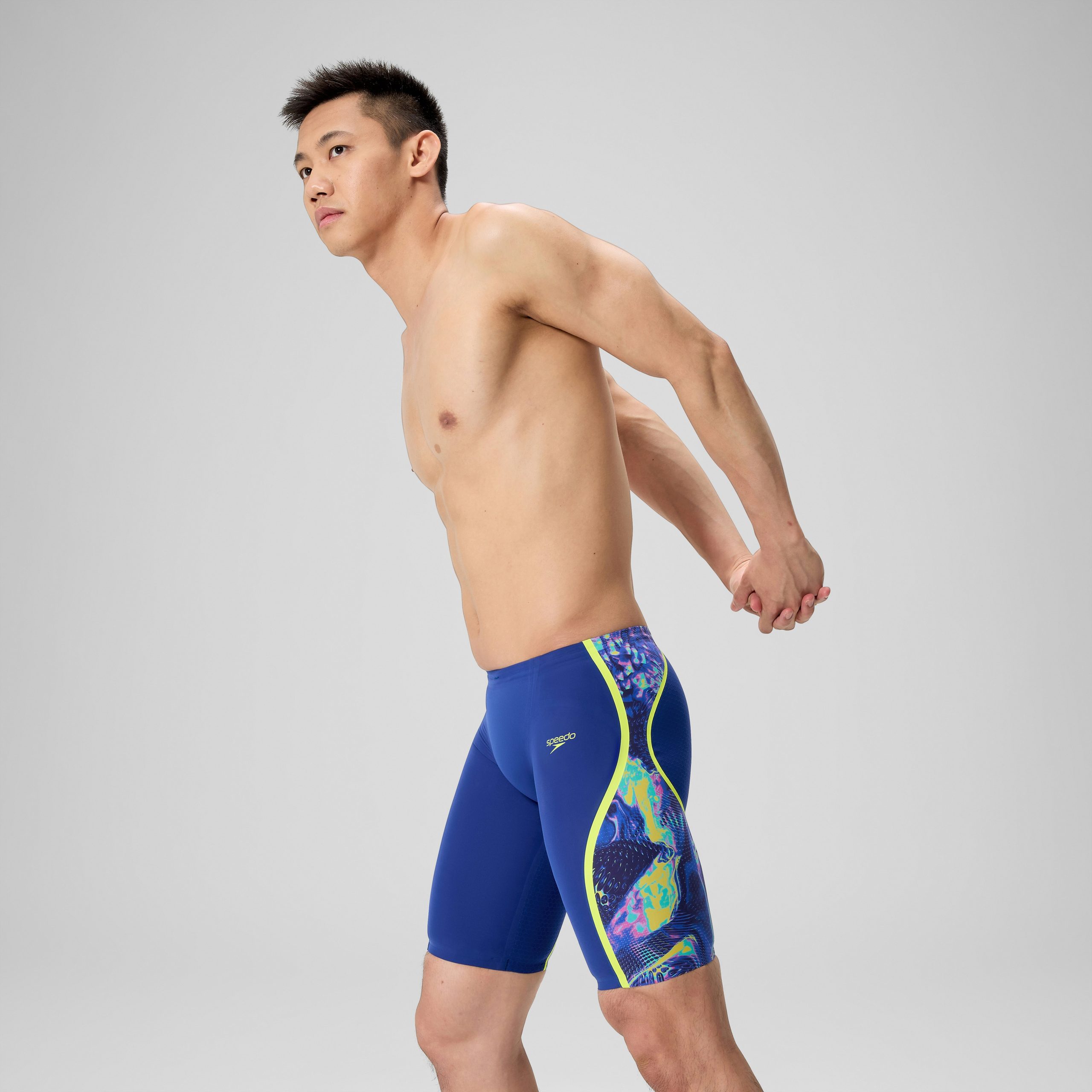 Men's Fastskin LZR Pure Intent 2.0 Jammer Navy/Blue/Yellow - Image 2