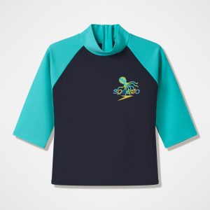 Infants Printed Long Sleeve Rashguard Black/Blue