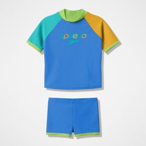 Infants Short Sleeve Rashguard Set Blue/Orange