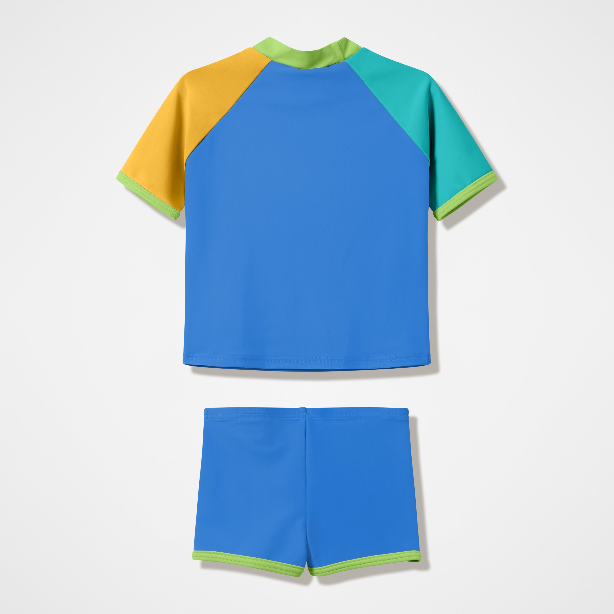 Infants Short Sleeve Rashguard Set Blue/Orange - Image 2