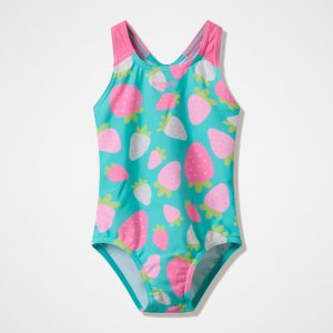 Infant Girls Placement One Piece Turquoise/Pink