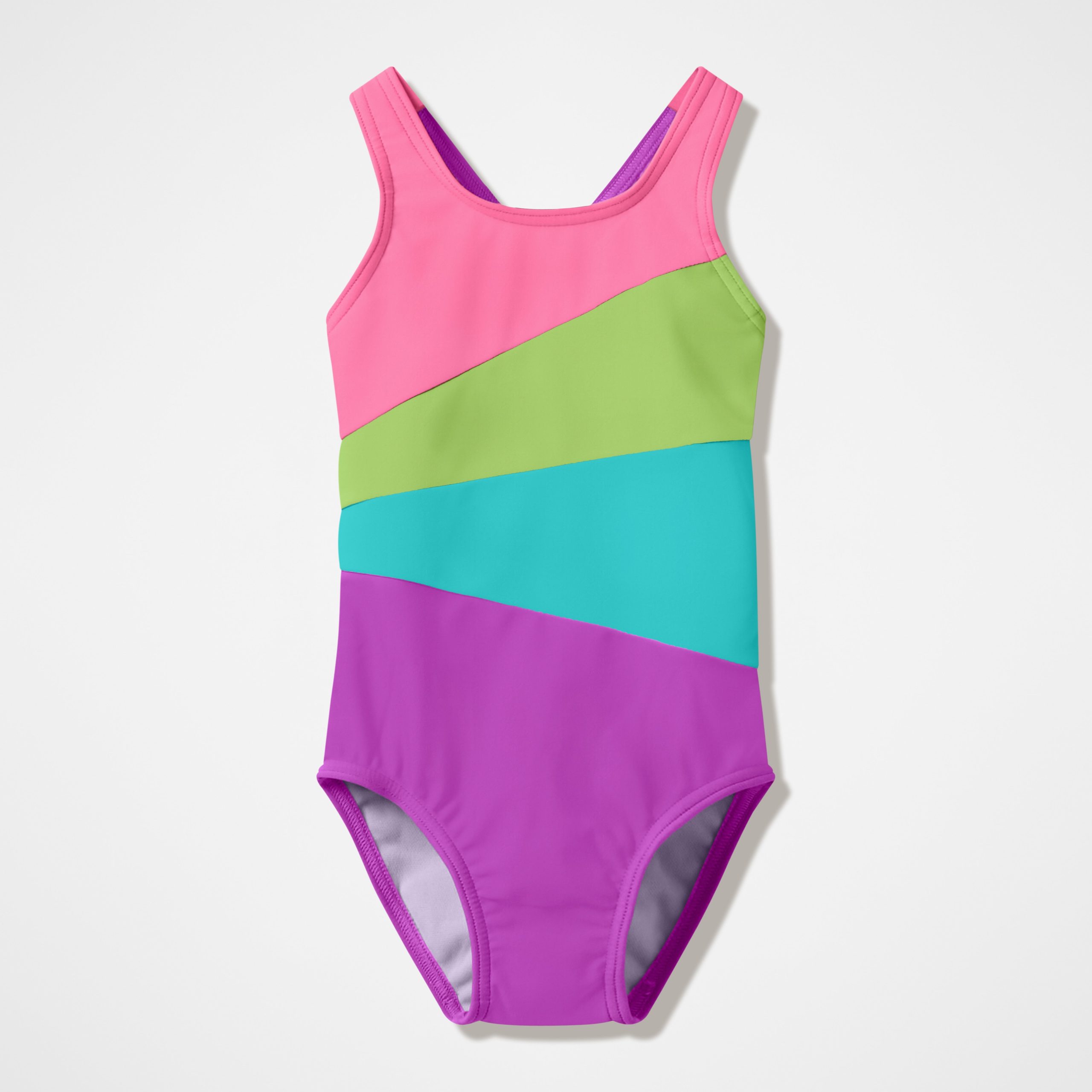 Infant Girls Radiating Splice One Piece Pink/Green
