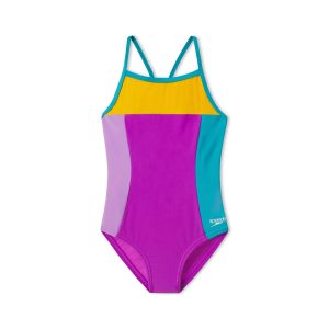 Women's Colorblock Propel Back One Piece Purple